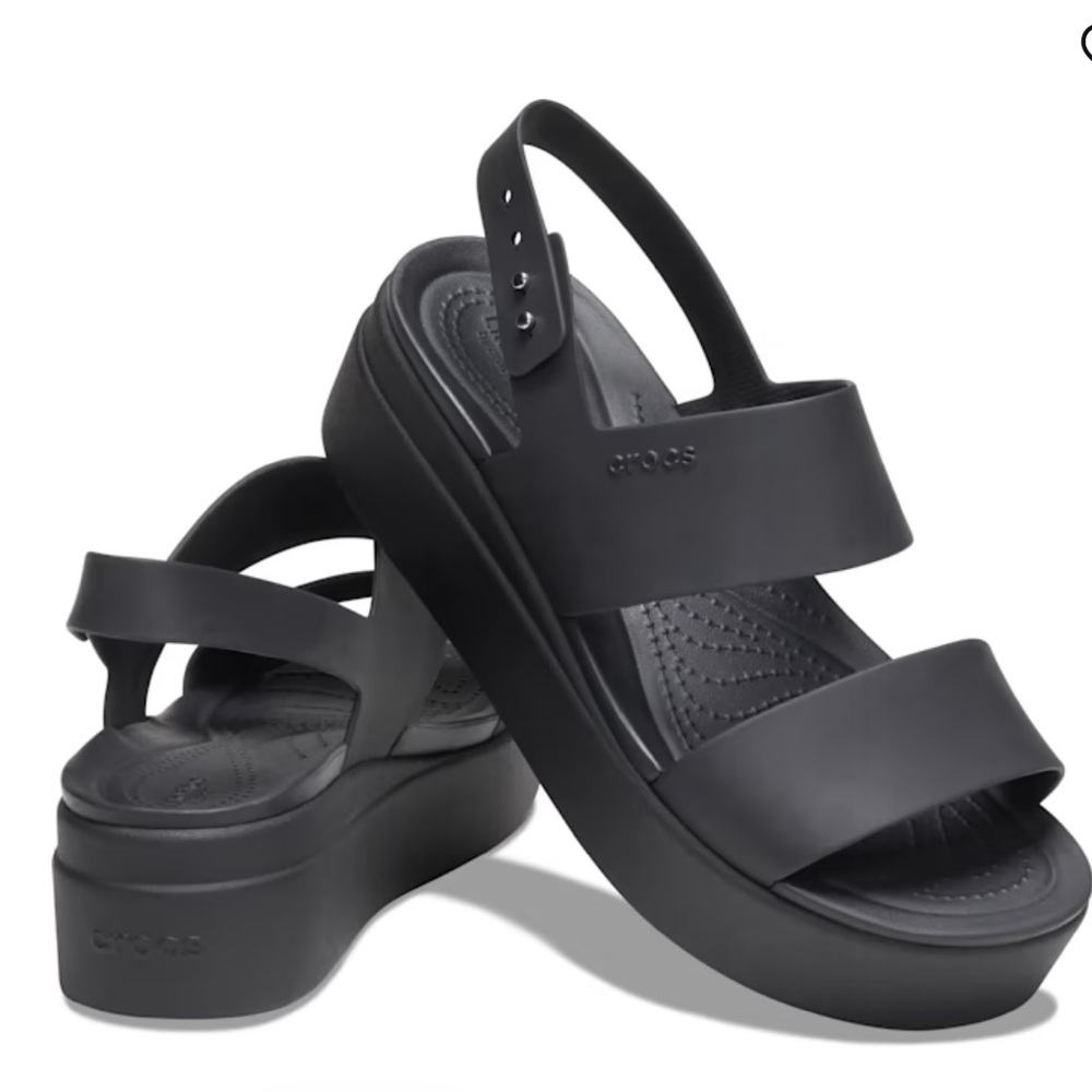 Crocs Brooklyn Low Wedge Size 9 Black
